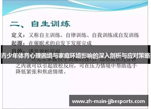 青少年体育心理困境与家庭环境影响的深入剖析与应对策略